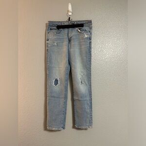 Men’s Express light blue ripped slim fit stretch jeans pants size 31 x 30